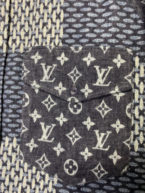 LOUIS VUITTON（ルイ ヴィトン）LOUIS VUITTON (ルイ ヴィトン) モノグラム ダミエWAVES シャツ ネイビー サイズ:XXLの古着・服飾アイテム