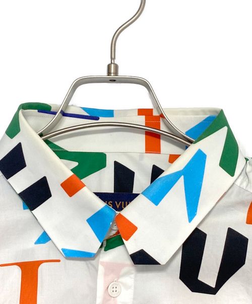 LOUIS VUITTON（ルイ ヴィトン）LOUIS VUITTON (ルイ ヴィトン) LVSEエレクトリックレギュラーDNAS/Sシャツ ホワイト サイズ:XXLの古着・服飾アイテム