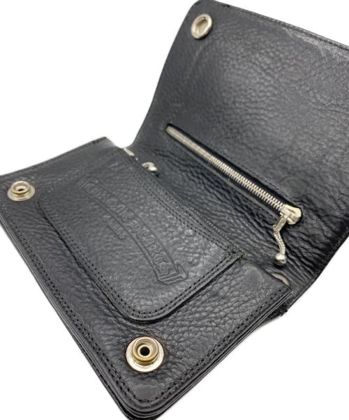 CHROME HEARTS（クロムハーツ）CHROME HEARTS (クロムハーツ) 2 ZIP WALLET ブラックの古着・服飾アイテム