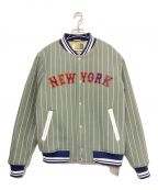 KITHキス）の古着「New York Mets Wool Bomber Jacket」｜グレー