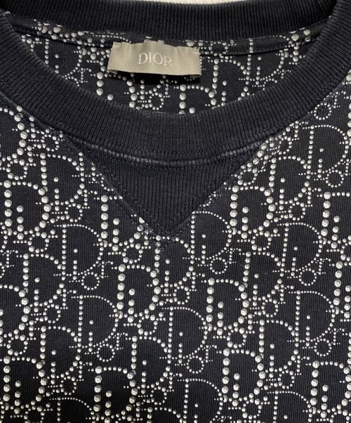 Dior（ディオール）Dior (ディオール) Oversized Dior Oblique Beaded Tee ネイビー サイズ:Lの古着・服飾アイテム