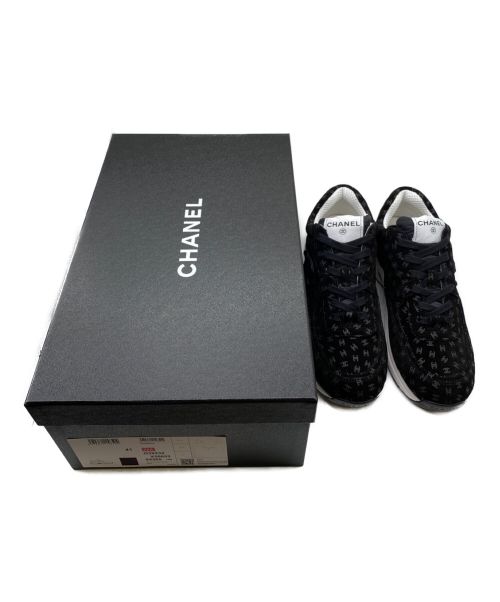 CHANEL（シャネル）CHANEL (シャネル) プリント スウェード カーフスキン ブラック サイズ:41 未使用品の古着・服飾アイテム