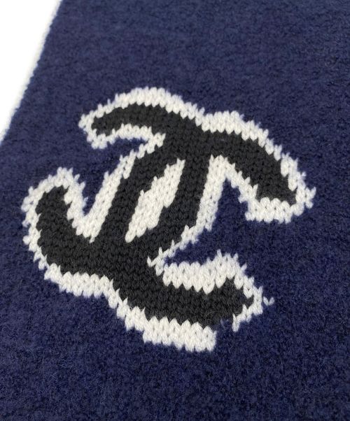 CHANEL（シャネル）CHANEL (シャネル) カシミヤ混ココマークストール ネイビー サイズ:-の古着・服飾アイテム