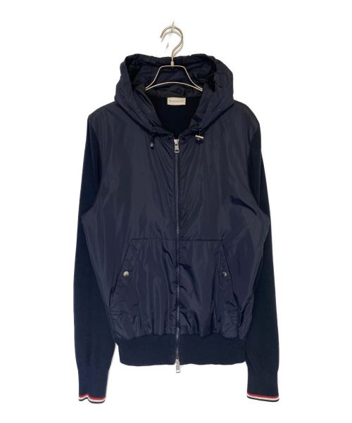 MONCLER（モンクレール）MONCLER (モンクレール) MAGLIA TRICOT CARDIGAN 切替ジップアップパーカー ネイビー サイズ:Lの古着・服飾アイテム