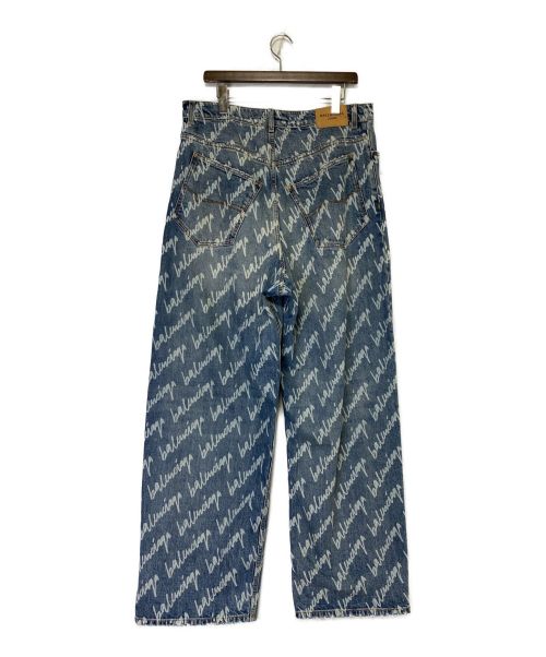 BALENCIAGA（バレンシアガ）BALENCIAGA (バレンシアガ) Allover Logo Large Fit Trousers インディゴ サイズ:Mの古着・服飾アイテム