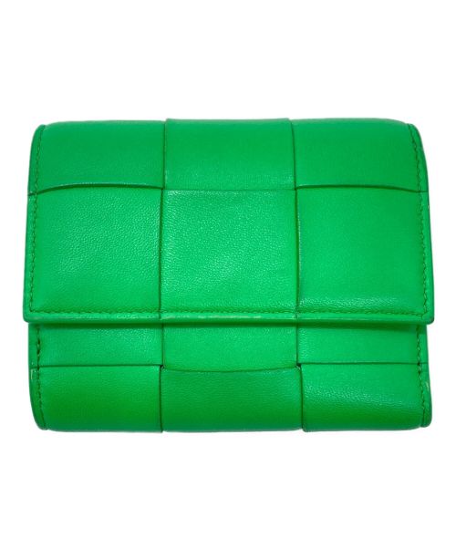BOTTEGA VENETA（ボッテガベネタ）BOTTEGA VENETA (ボッテガベネタ) マキシイントレチャートスモールフラップウォレット グリーン サイズ:-の古着・服飾アイテム