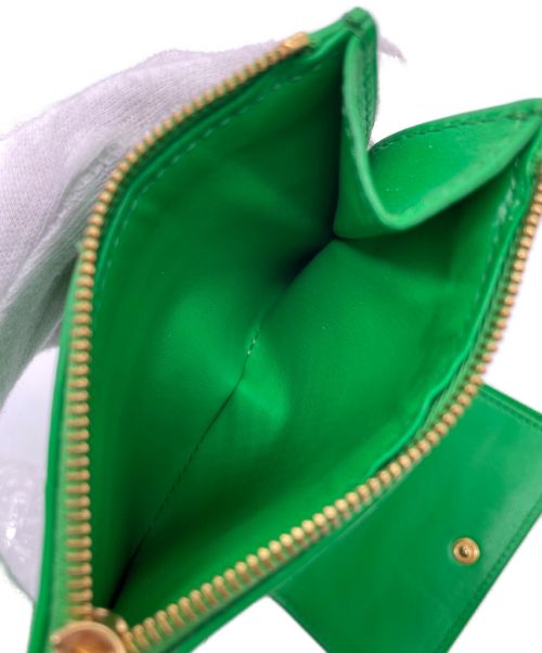 BOTTEGA VENETA（ボッテガベネタ）BOTTEGA VENETA (ボッテガベネタ) マキシイントレチャートスモールフラップウォレット グリーン サイズ:-の古着・服飾アイテム