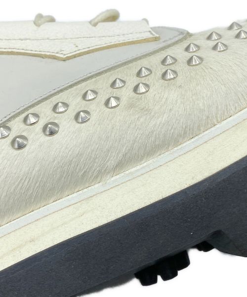 foot the coacher（フットザコーチャー）foot the coacher (フットザコーチャー) TWEETY GILLIE STUDDED ホワイト サイズ:SIZE 8の古着・服飾アイテム