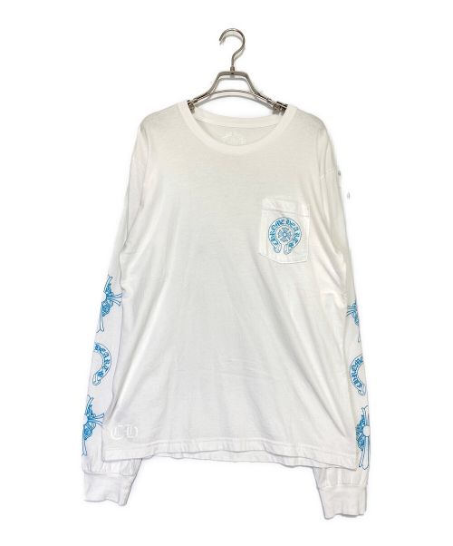 CHROME HEARTS（クロムハーツ）CHROME HEARTS (クロムハーツ) Blue Cross L/S Tee ホワイト サイズ:Lの古着・服飾アイテム