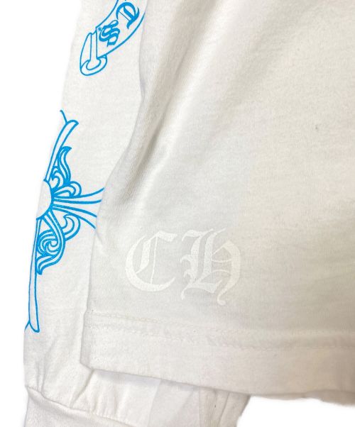 CHROME HEARTS（クロムハーツ）CHROME HEARTS (クロムハーツ) Blue Cross L/S Tee ホワイト サイズ:Lの古着・服飾アイテム