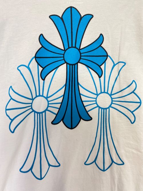 CHROME HEARTS（クロムハーツ）CHROME HEARTS (クロムハーツ) Blue Cross L/S Tee ホワイト サイズ:Lの古着・服飾アイテム