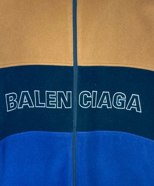 BALENCIAGA（バレンシアガ）BALENCIAGA (バレンシアガ) FLEECETRACK SUIT JACKETFLEECETRACK SUIT JACKET ネイビー×ブラウン サイズ:50の古着・服飾アイテム