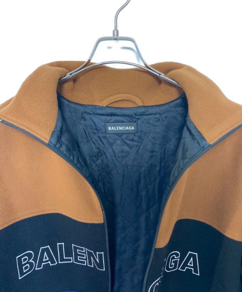 BALENCIAGA（バレンシアガ）BALENCIAGA (バレンシアガ) FLEECETRACK SUIT JACKETFLEECETRACK SUIT JACKET ネイビー×ブラウン サイズ:50の古着・服飾アイテム