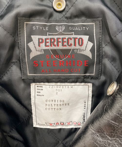 sacai（サカイ）sacai (サカイ) 22AW MADSAKI Print Schott Leather Blouson ブラック サイズ:2の古着・服飾アイテム