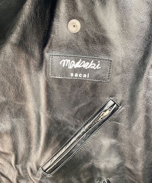 sacai（サカイ）sacai (サカイ) 22AW MADSAKI Print Schott Leather Blouson ブラック サイズ:2の古着・服飾アイテム