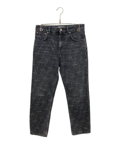 BALENCIAGA（バレンシアガ）BALENCIAGA (バレンシアガ) オールオーバーロゴデニムパンツ ブラック サイズ:24の古着・服飾アイテム