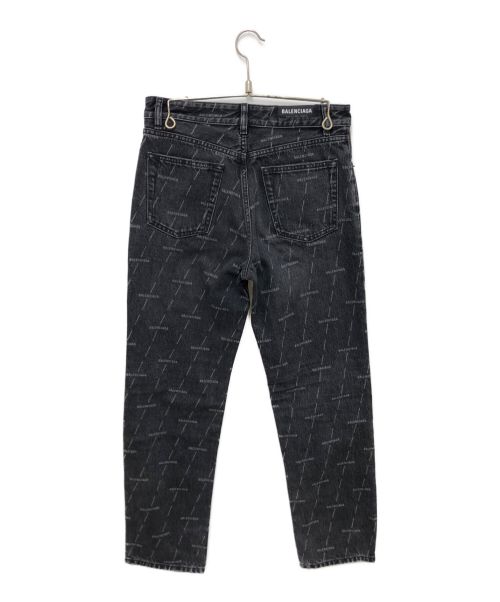 BALENCIAGA（バレンシアガ）BALENCIAGA (バレンシアガ) オールオーバーロゴデニムパンツ ブラック サイズ:24の古着・服飾アイテム