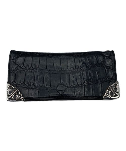 CHROME HEARTS（クロムハーツ）CHROME HEARTS (クロムハーツ)  ALLIGATOR LONG SINGLE FOLD WALLET ブラック サイズ:FREEの古着・服飾アイテム