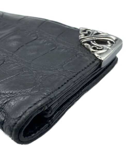 CHROME HEARTS（クロムハーツ）CHROME HEARTS (クロムハーツ)  ALLIGATOR LONG SINGLE FOLD WALLET ブラック サイズ:FREEの古着・服飾アイテム