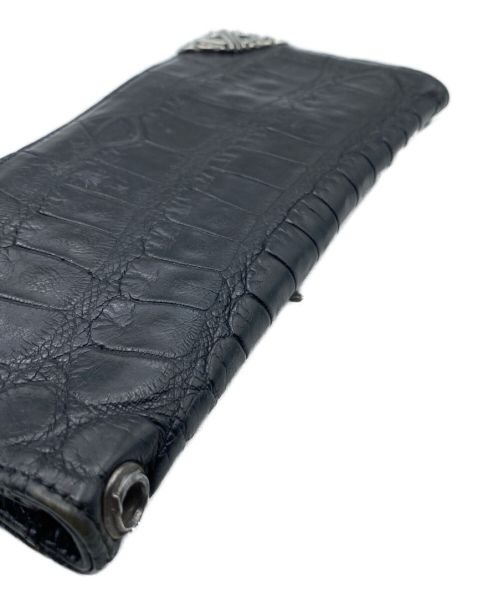 CHROME HEARTS（クロムハーツ）CHROME HEARTS (クロムハーツ)  ALLIGATOR LONG SINGLE FOLD WALLET ブラック サイズ:FREEの古着・服飾アイテム