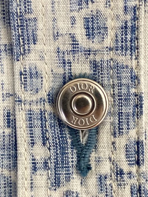Dior（ディオール）Dior (ディオール) オブリーク コットン デニム オーバーシャツ スカイブルー サイズ:SIZE 39の古着・服飾アイテム