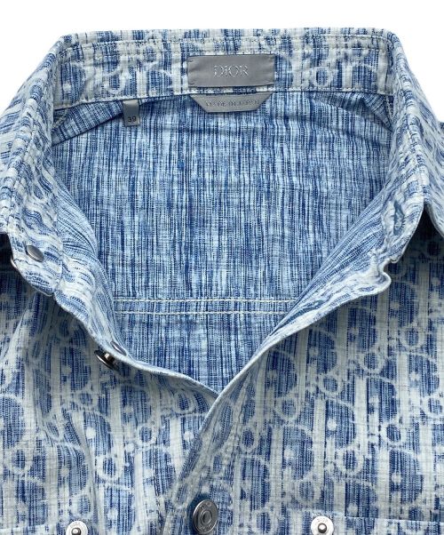 Dior（ディオール）Dior (ディオール) オブリーク コットン デニム オーバーシャツ スカイブルー サイズ:SIZE 39の古着・服飾アイテム