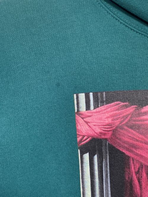 OFFWHITE（オフホワイト）OFFWHITE (オフホワイト) CARAVAGGIO PAINTING OVER HOODIE カーキ サイズ:Mの古着・服飾アイテム