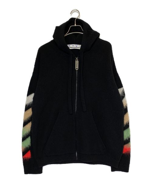 OFFWHITE（オフホワイト）OFFWHITE (オフホワイト)  Brushed Arrows Full-zip Hooded Sweater ブラック サイズ:XXLの古着・服飾アイテム