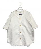 LOUIS VUITTONルイ ヴィトン）の古着「EMBOSMONOGRAM DENIM BASEBALL SHIRT」｜ホワイト