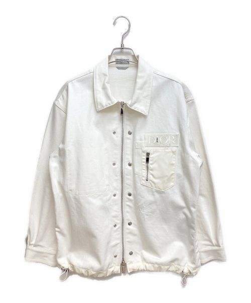 Dior（ディオール）Dior (ディオール) sacai (サカイ) ナイロン切替ジップアップデニムジャケット ホワイト サイズ:50の古着・服飾アイテム