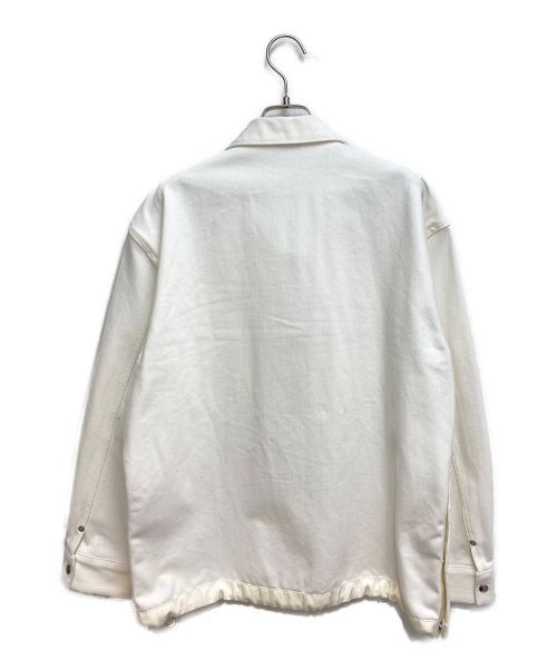 Dior（ディオール）Dior (ディオール) sacai (サカイ) ナイロン切替ジップアップデニムジャケット ホワイト サイズ:50の古着・服飾アイテム