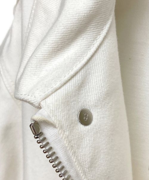 Dior（ディオール）Dior (ディオール) sacai (サカイ) ナイロン切替ジップアップデニムジャケット ホワイト サイズ:50の古着・服飾アイテム
