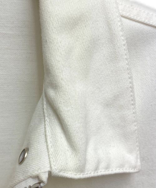 Dior（ディオール）Dior (ディオール) sacai (サカイ) ナイロン切替ジップアップデニムジャケット ホワイト サイズ:50の古着・服飾アイテム