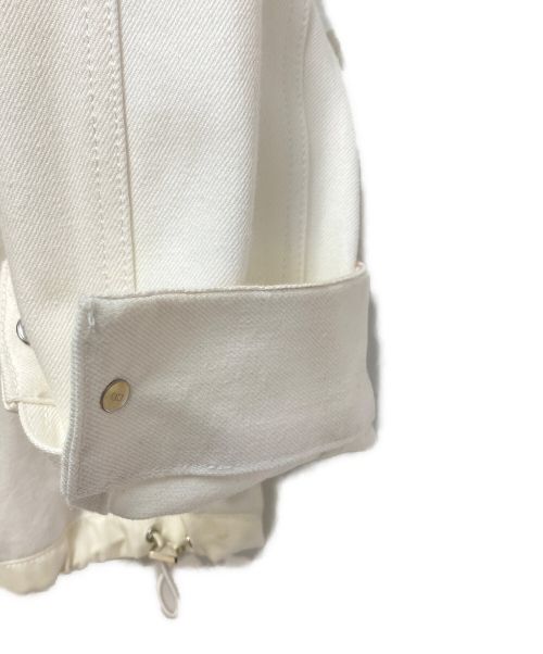 Dior（ディオール）Dior (ディオール) sacai (サカイ) ナイロン切替ジップアップデニムジャケット ホワイト サイズ:50の古着・服飾アイテム