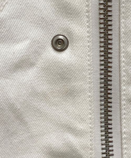 Dior（ディオール）Dior (ディオール) sacai (サカイ) ナイロン切替ジップアップデニムジャケット ホワイト サイズ:50の古着・服飾アイテム