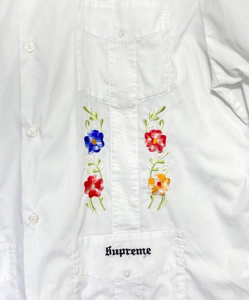 SUPREME（シュプリーム）SUPREME (シュプリーム) Flowers Guayabera S/S Shirt ホワイト サイズ:Lの古着・服飾アイテム
