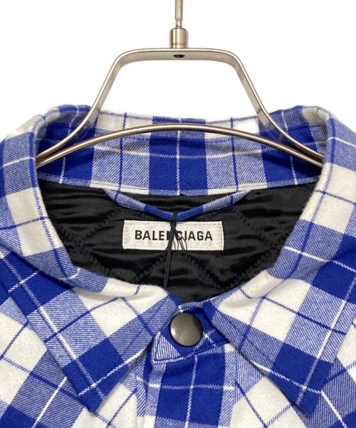 BALENCIAGA（バレンシアガ）BALENCIAGA (バレンシアガ) チェックシャツ ホワイト×ブルー サイズ:SIZE 36の古着・服飾アイテム