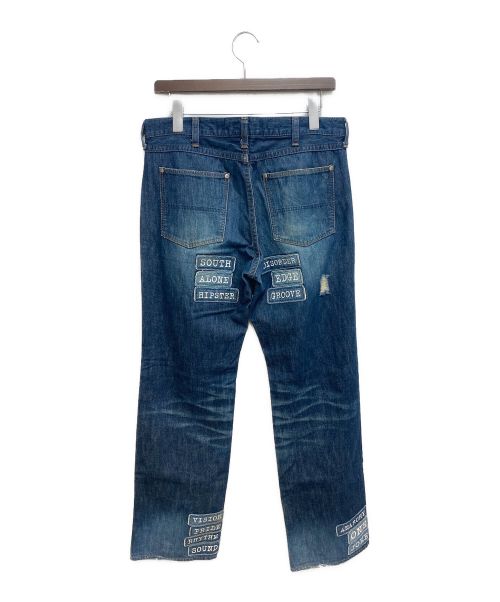 NUMBER (N)INE（ナンバーナイン）NUMBER (N)INE (ナンバーナイン) 02SS パッチデニムパンツ インディゴ サイズ:4の古着・服飾アイテム
