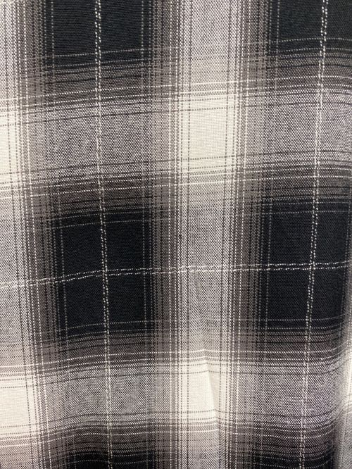 CELINE（セリーヌ）CELINE (セリーヌ) レーヨンチェックシャツ ブラック×ホワイト サイズ:Mの古着・服飾アイテム