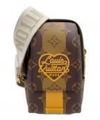 LOUIS VUITTON×HUMAN MADEルイ ヴィトン×ヒューマンメイド）の古着「DOUBLE PHONE POUCH」｜ブラウン