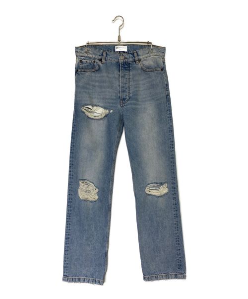 BALENCIAGA（バレンシアガ）BALENCIAGA (バレンシアガ) Destroyed Normal Pants インディゴ サイズ:27の古着・服飾アイテム