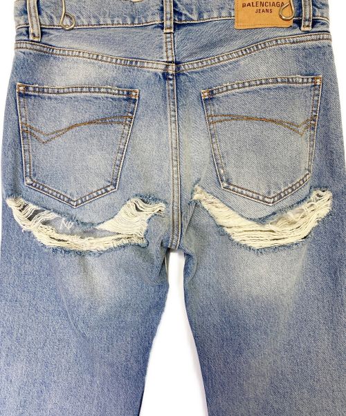 BALENCIAGA（バレンシアガ）BALENCIAGA (バレンシアガ) Destroyed Normal Pants インディゴ サイズ:27の古着・服飾アイテム