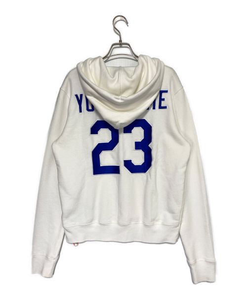 OFFWHITE（オフホワイト）OFFWHITE (オフホワイト) New Era (ニューエラ) Drawstring Hoodie ホワイト×ブルー サイズ:Sの古着・服飾アイテム