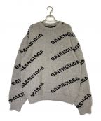 BALENCIAGAバレンシアガ）の古着「ALL OVER LOGO SWEATER」｜グレー