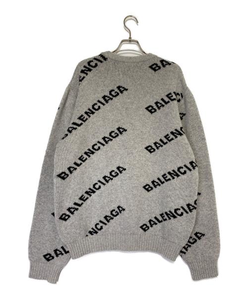 BALENCIAGA（バレンシアガ）BALENCIAGA (バレンシアガ) ALL OVER LOGO SWEATER グレー サイズ:Lの古着・服飾アイテム