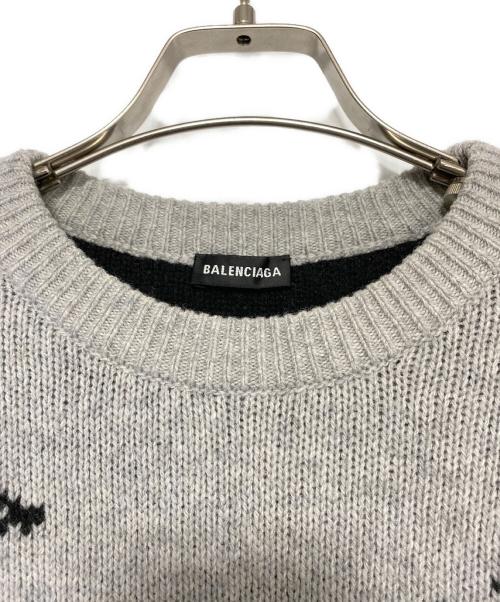 BALENCIAGA（バレンシアガ）BALENCIAGA (バレンシアガ) ALL OVER LOGO SWEATER グレー サイズ:Lの古着・服飾アイテム