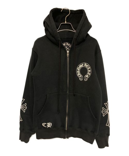 CHROME HEARTS（クロムハーツ）CHROME HEARTS (クロムハーツ) ジップパーカー ブラック サイズ:Sの古着・服飾アイテム