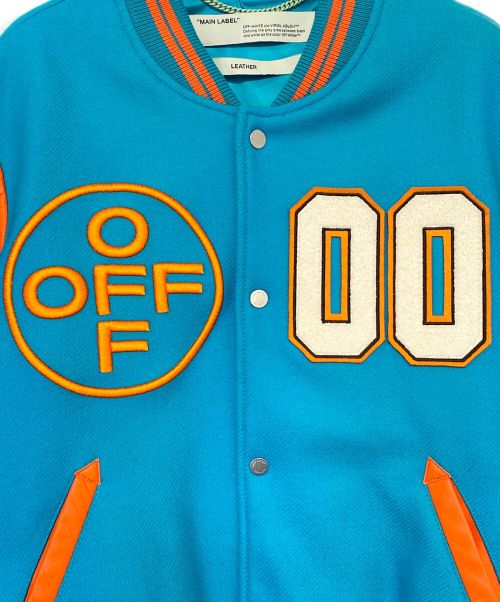OFFWHITE（オフホワイト）OFFWHITE (オフホワイト) OW VARSITY LEATHER ブルー サイズ:Mの古着・服飾アイテム