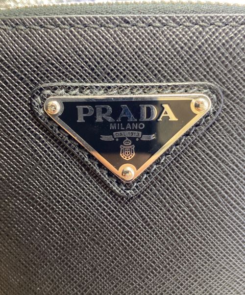 PRADA（プラダ）PRADA (プラダ) サフィアーノショルダーバッグ ブラックの古着・服飾アイテム