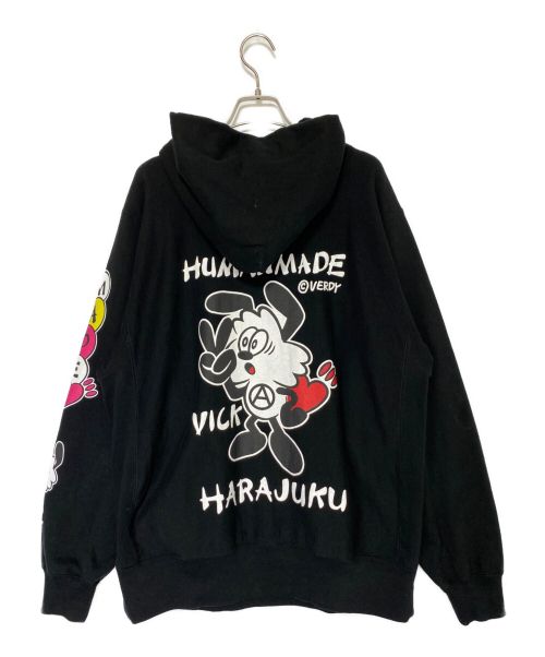 HUMAN MADE（ヒューマンメイド）HUMAN MADE (ヒューマンメイド) VERDY “VICK” (ベルディ― ヴィック) VICK PIZZA HOODIE ブラック サイズ:XLの古着・服飾アイテム